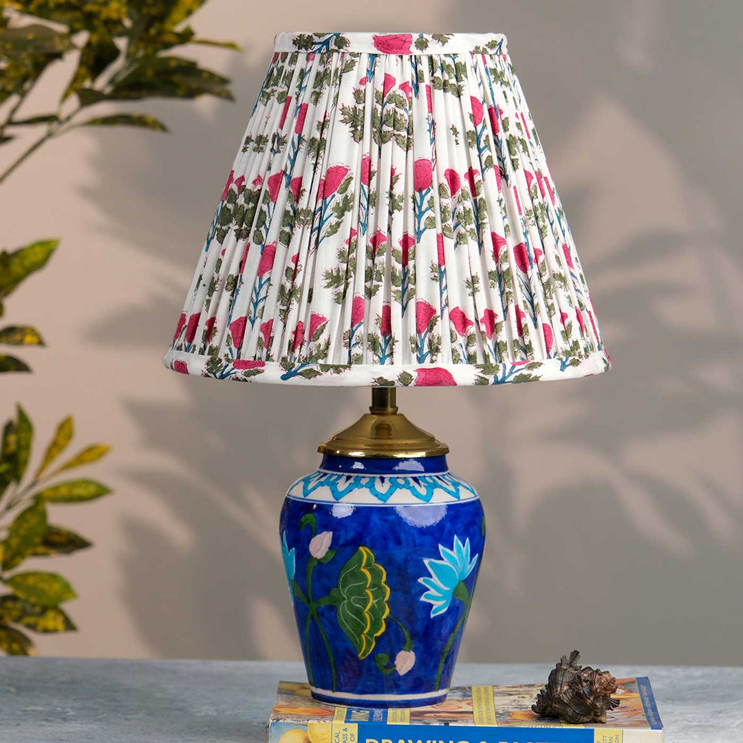 White Pink Block Print Empire Lampshade