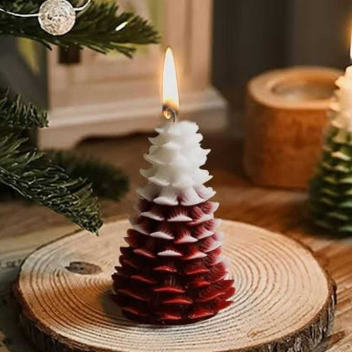 Handmade Curve Tree Soy Wax Candle For Christmas Decoration