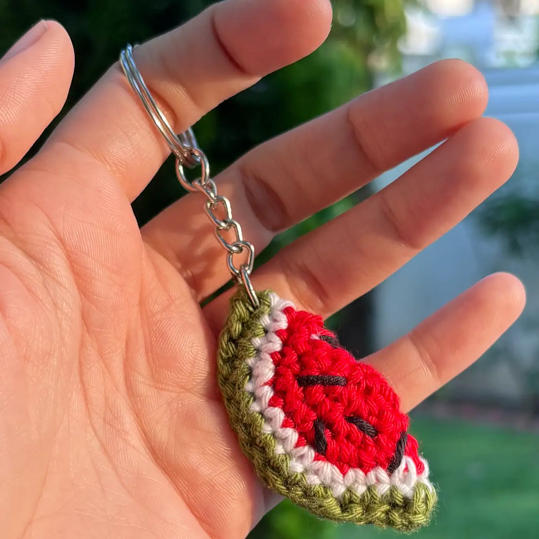Handmade Crochet Watermelon Cotton Bag Charm