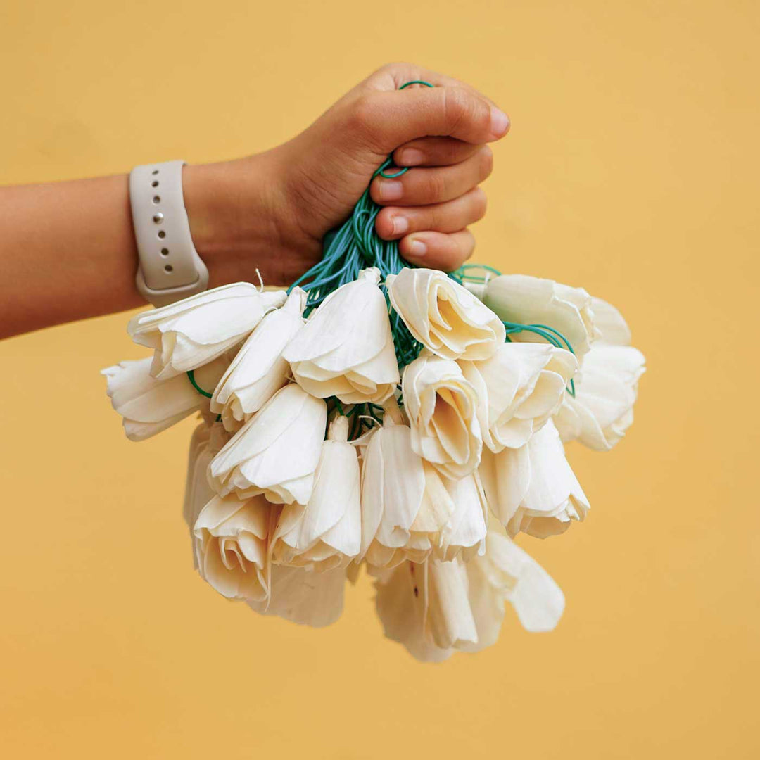 10m, 40 Bulbs | Handmade Blue Sholapith Flower String LED Fairy Light