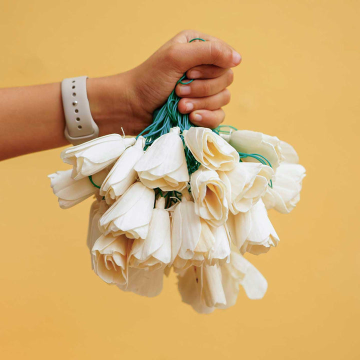 10m, 40 Bulbs | Handmade Blue Sholapith Flower String LED Fairy Light