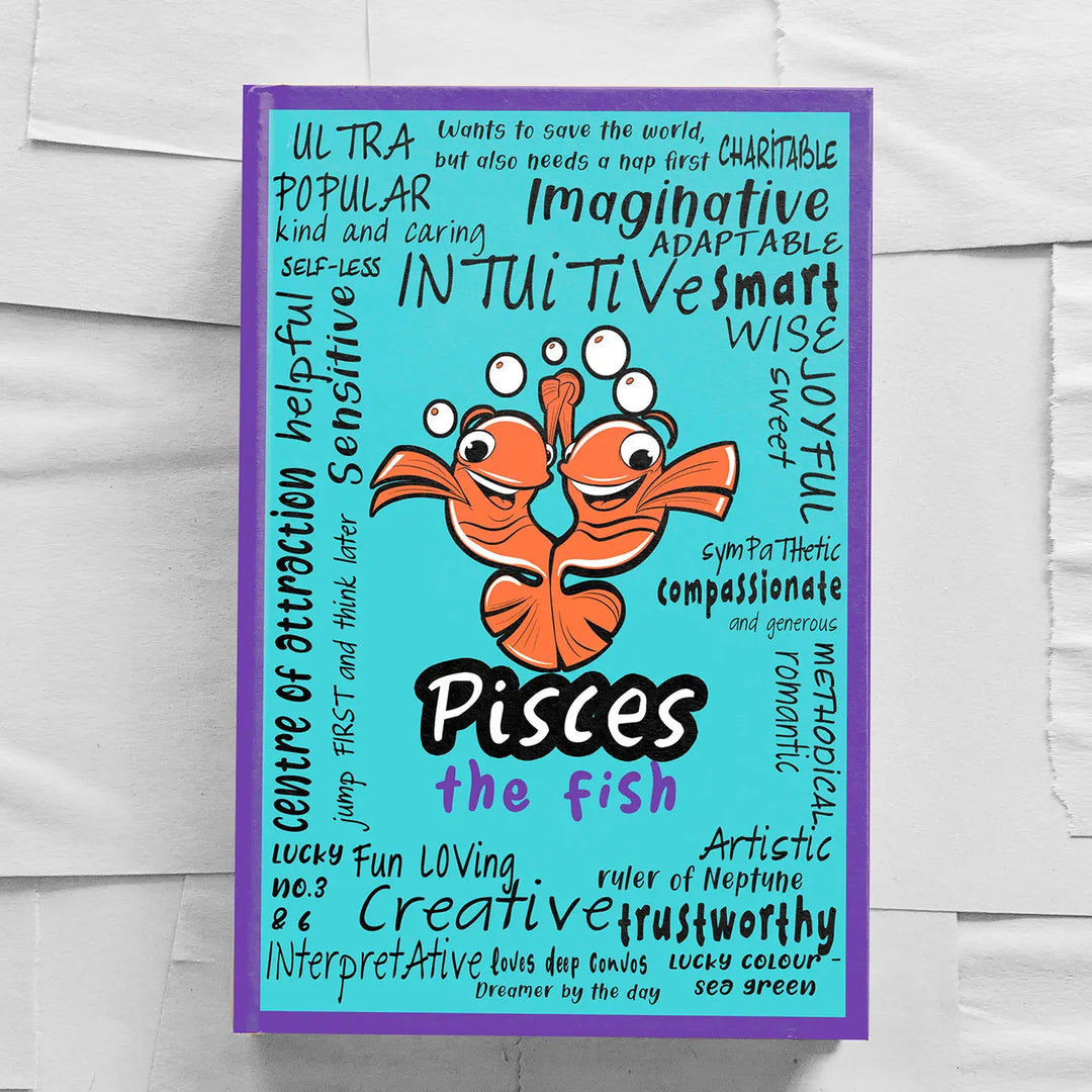 Printed Pisces Theme Ruled Notebook | A5 | 50 Pages