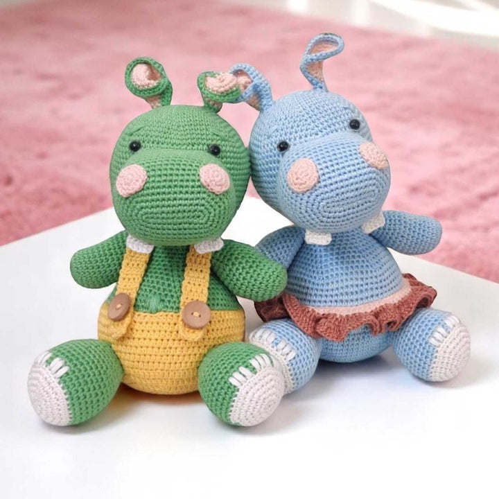 Handmade Crochet Hippo Toy for Kids
