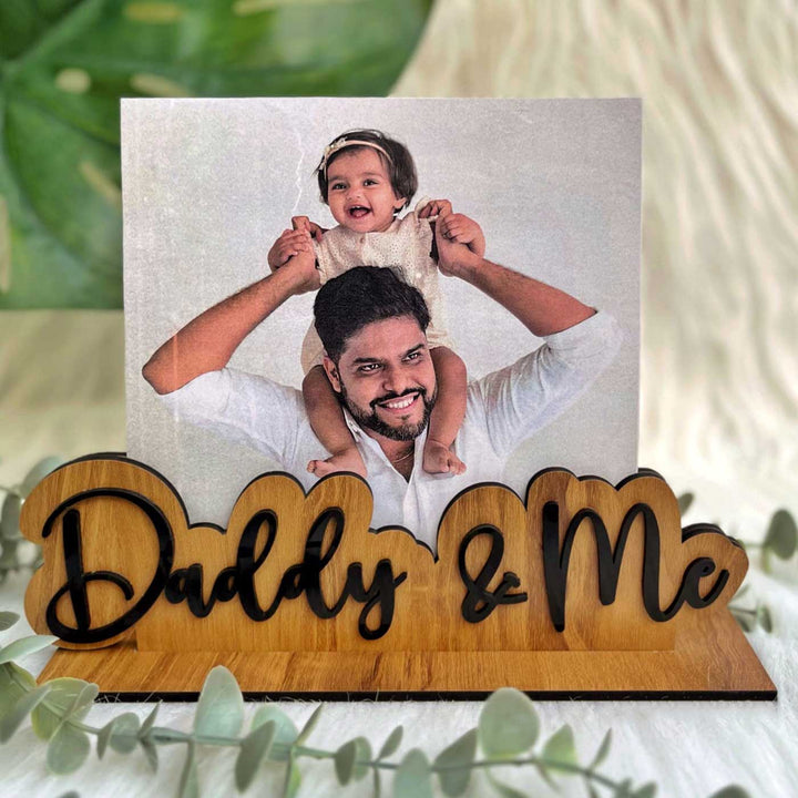 Photo Personalized Laser Cut "Daddy & Me" Wooden Decorative Plaque For Kids