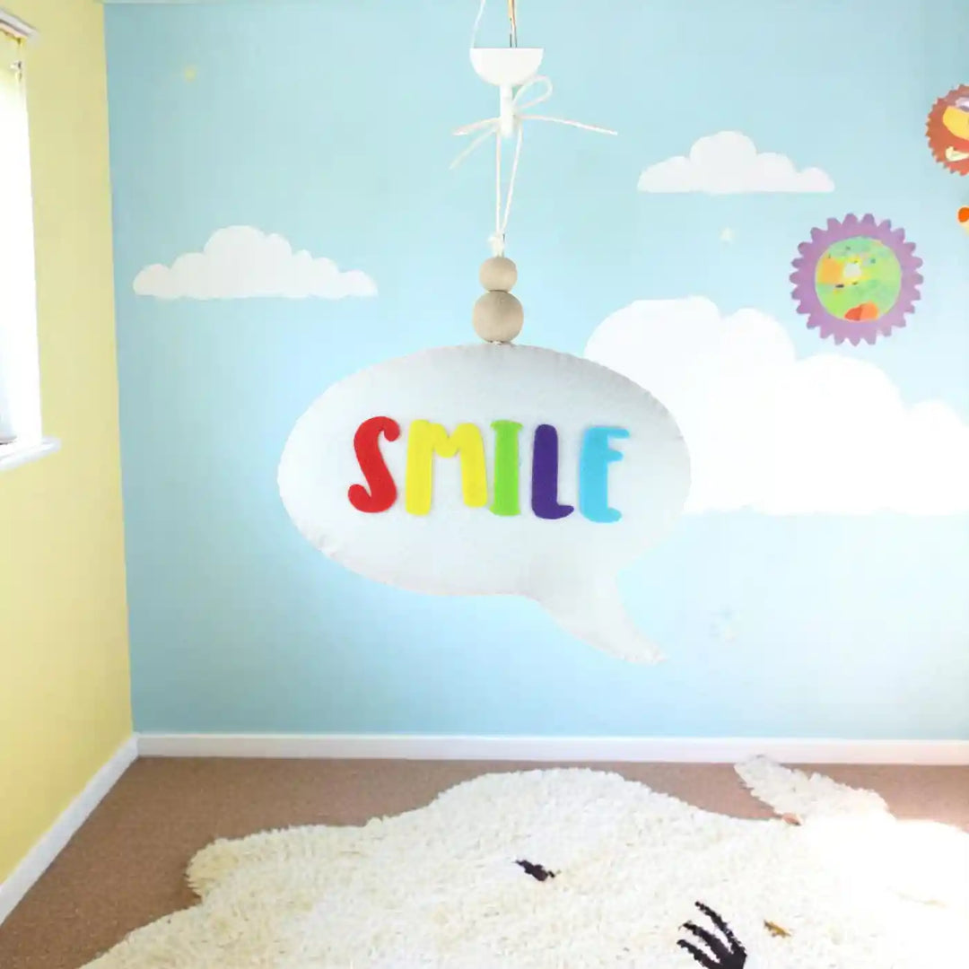 Handmade "Smile" Speech Bubble Theme Felt Hanging For Kids