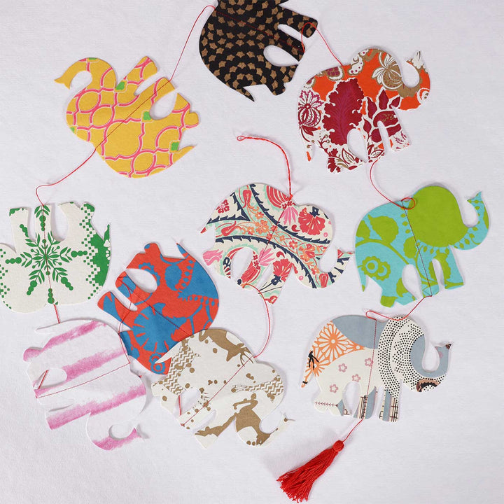2 Pc | Handmade Elephant Design Paper Hangings