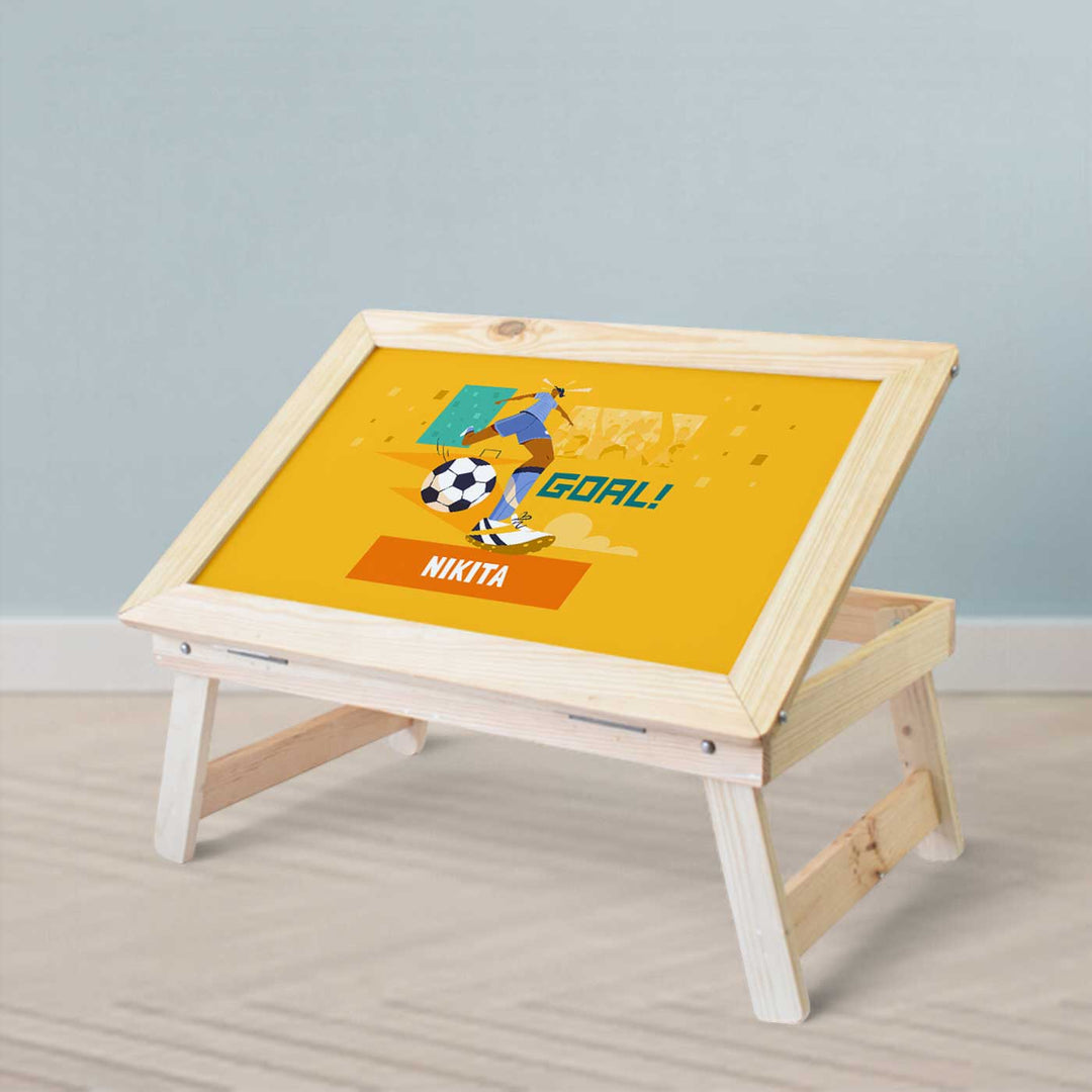 Personalized Football Goal Girl Theme Wooden Foldable Desk