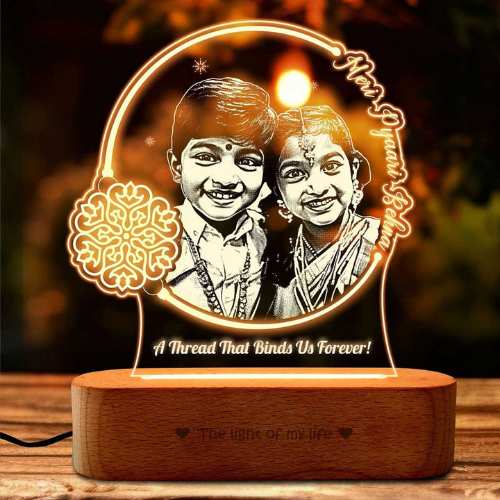 Photo Personalized Engraved Threads Of Love Acrylic Table Lamp