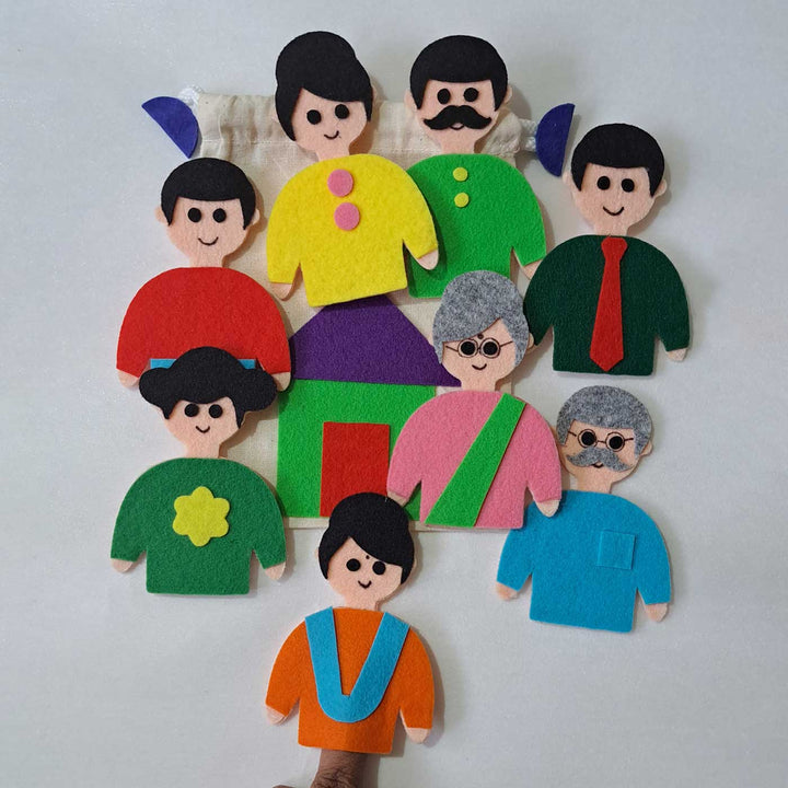 Family Puppets For Kids Story Telling | Set of 8