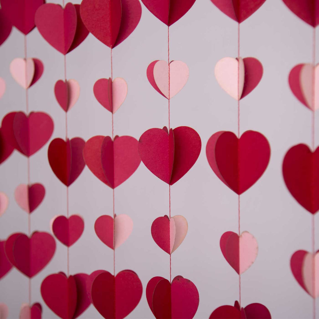 Handmade Pink Heart Shape Paper Hanging | Set Of 2