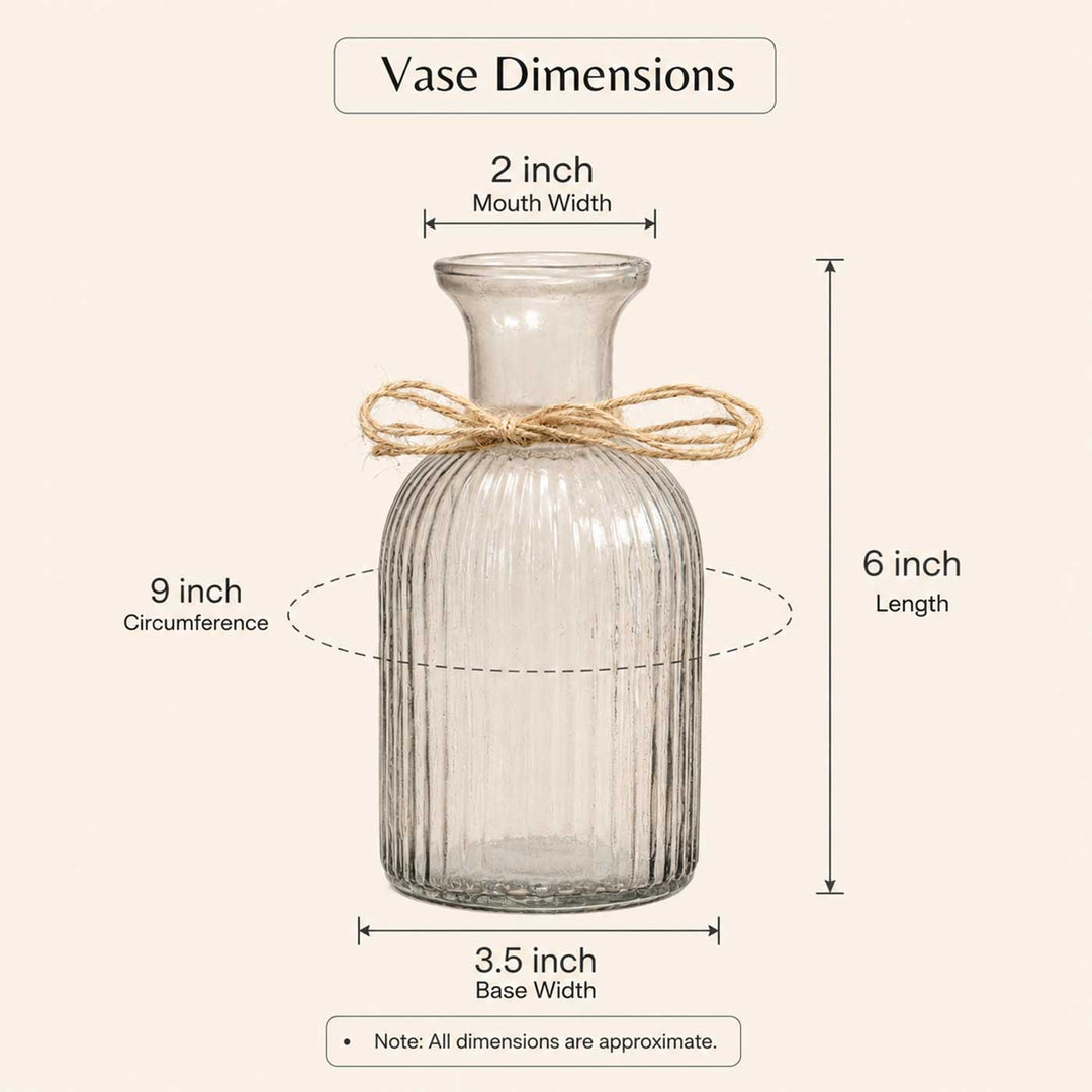 Crystal Bloom Glass Vase With Dried Flower Bunch