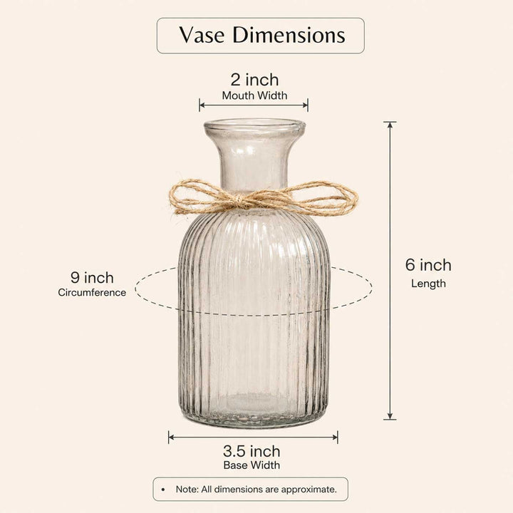 Crystal Bloom Glass Vase With Dried Flower Bunch