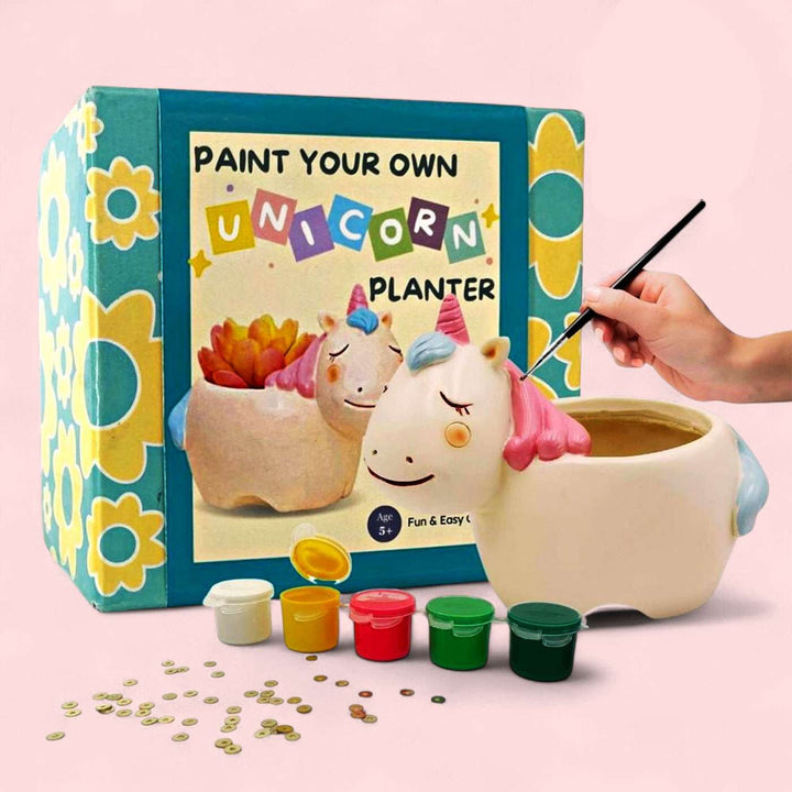 Paint Your Own Unicorn Theme Ceramic Planter DIY Kit