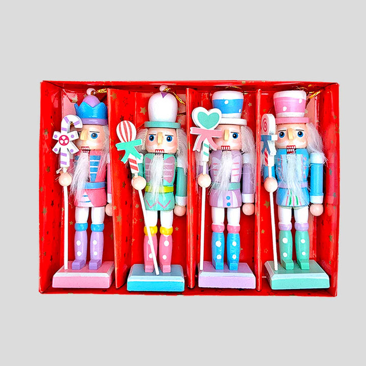 Candy Themed Nutcrackers Wooden Decor For Christmas Table Decoration | Set Of 4