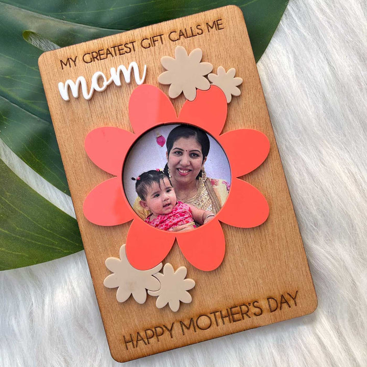 Photo Personalized Laser Cut Floral Theme Wooden Decorative Plaque