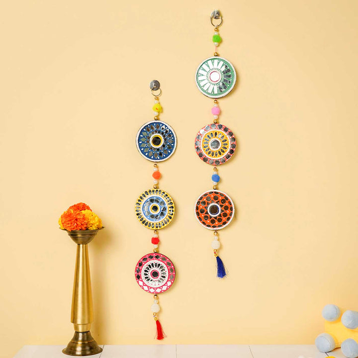 2 Pc | Handmade Lippan Wooden Hanging