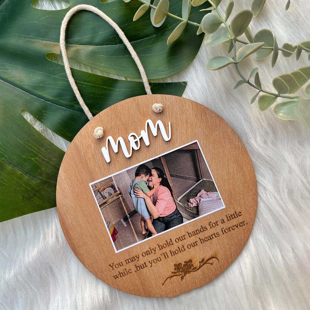 Photo Personalized Laser Cut Round Wooden Decorative Plaque