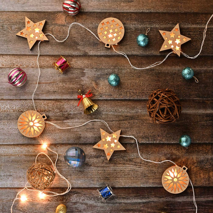 3 m, 14 Bulbs | Decorative Birch Wood Joel Gift & Tree LED Fairy Light