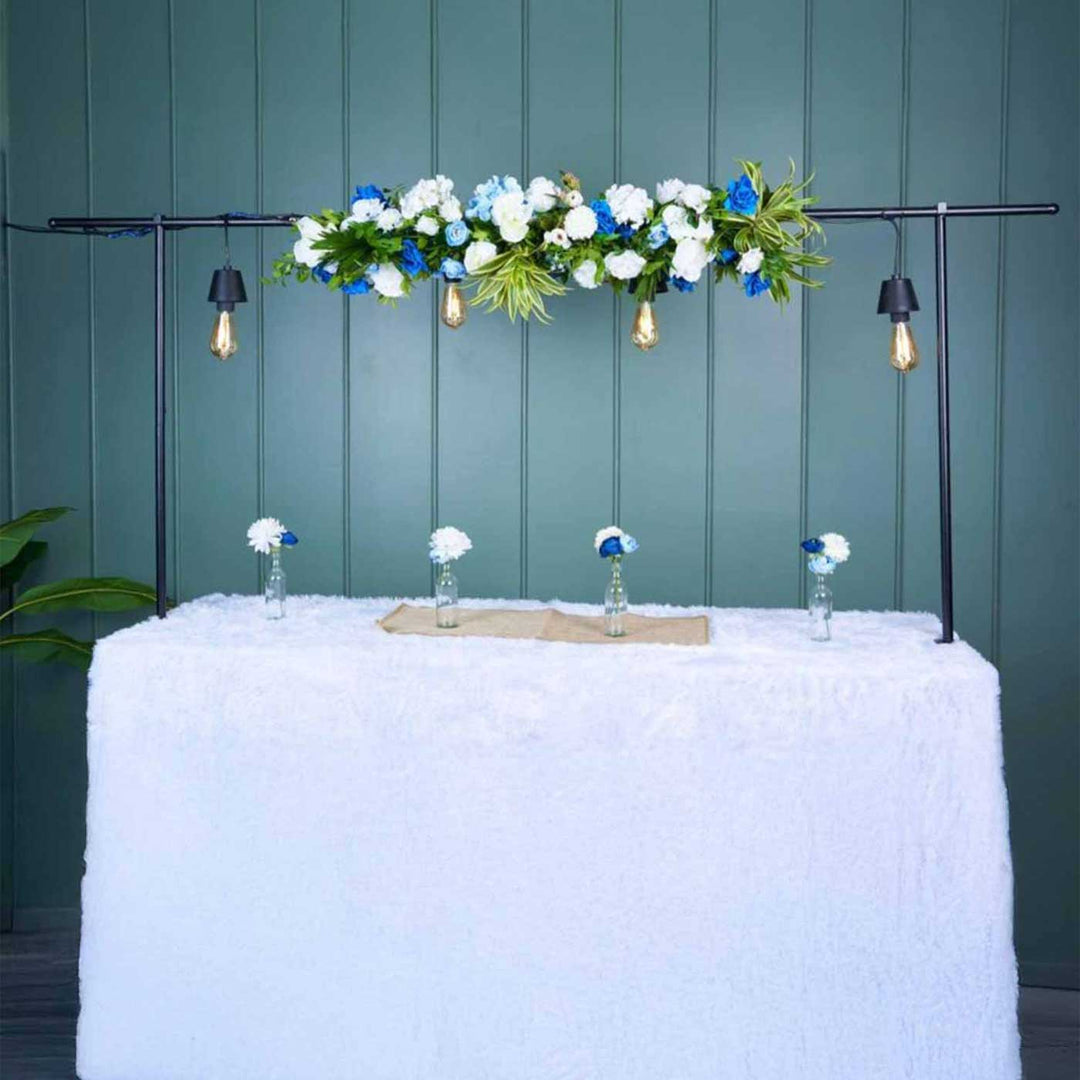 Foldable Black Powder Coated Metal Table Decor Backdrop Stand With Storage Bag
