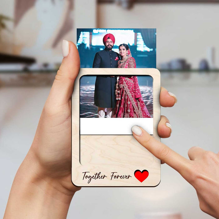 Photo Personalized Printed "Together Forever" Wooden Fridge Magnet