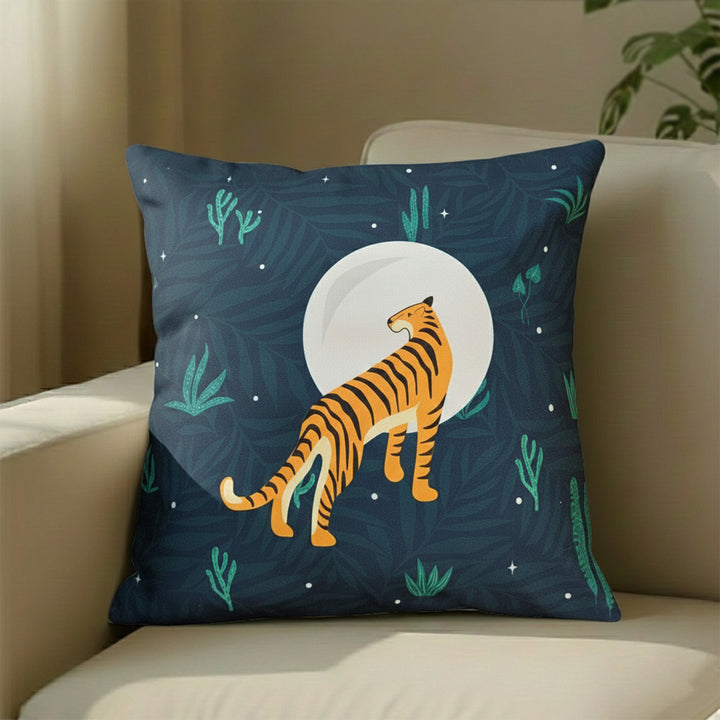 16 Inch | Printed Sundarban Mist Turning Tiger Cushion Cover