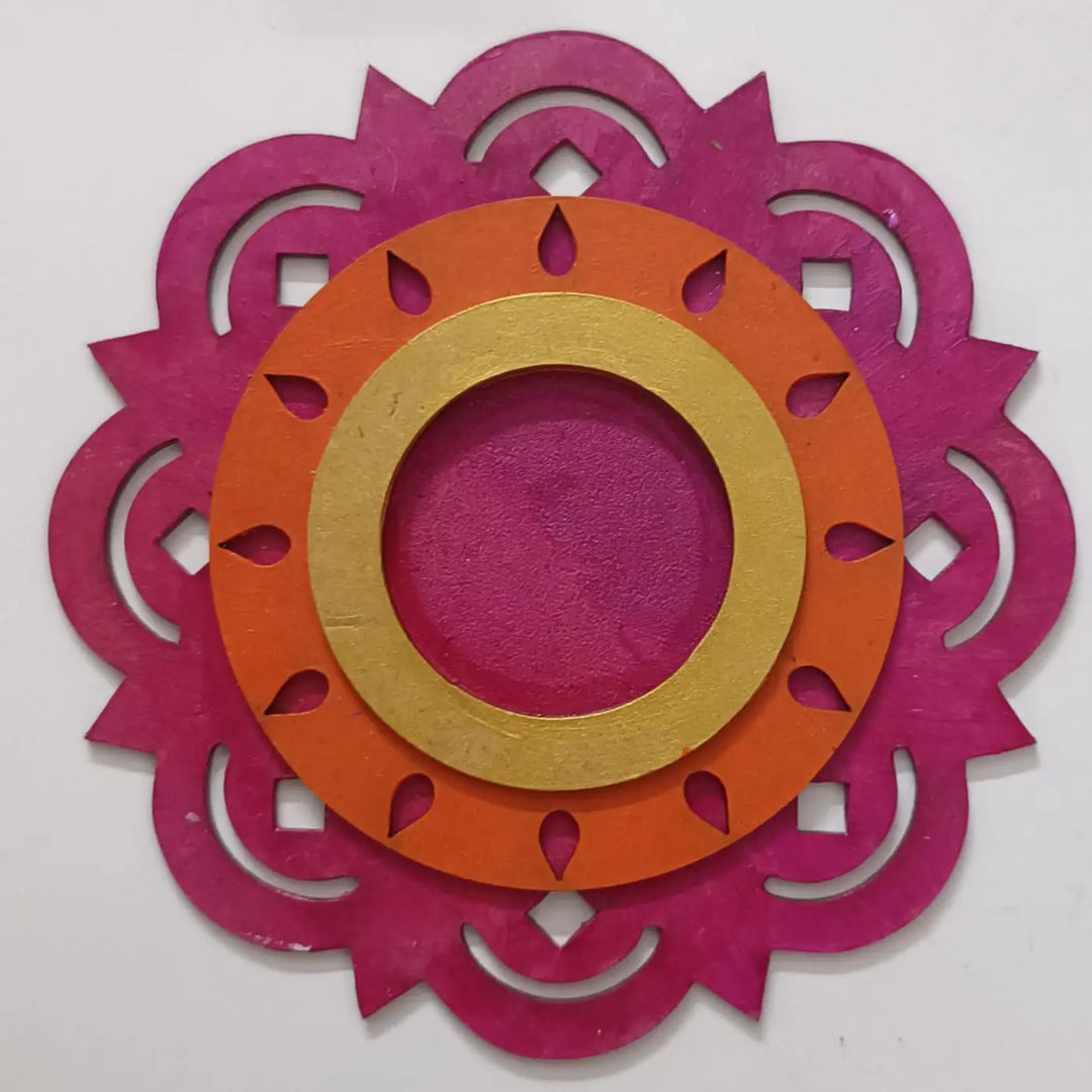 Eco-Friendly Hand-painted MDF Wood Tealight Holder