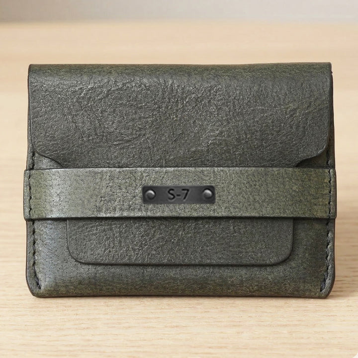 Personalized Dark Green Abby Leather Card Holder