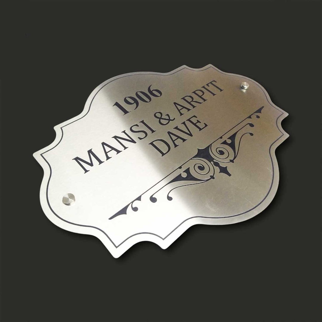 Personalized Engraved Elegant Stainless Steel Name Plate