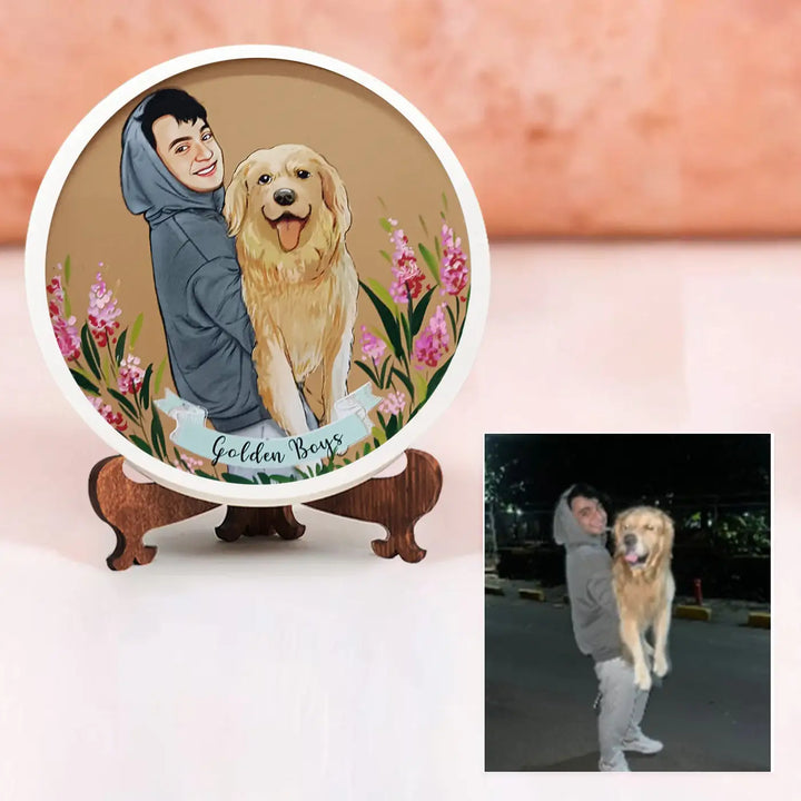 Photo Caricature Name Plate with Stand