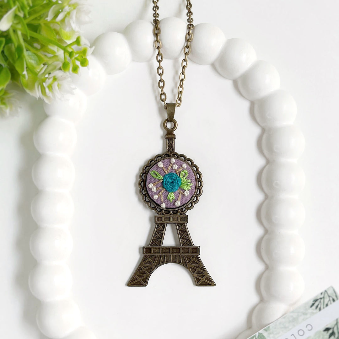 Hand Embroidered Love In Loops Antique Finish Necklace