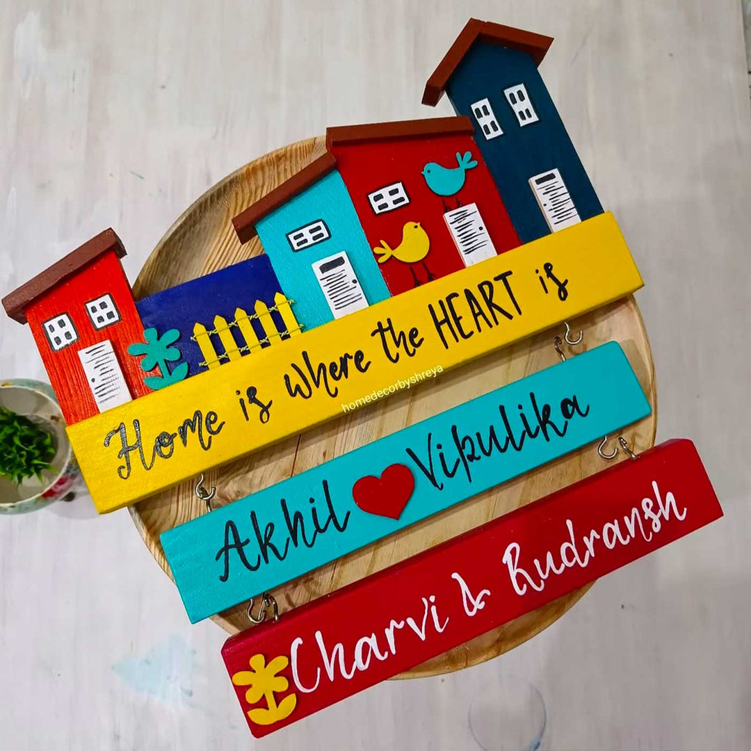Personalized Hand-Painted Colony Theme Wooden Name Plate