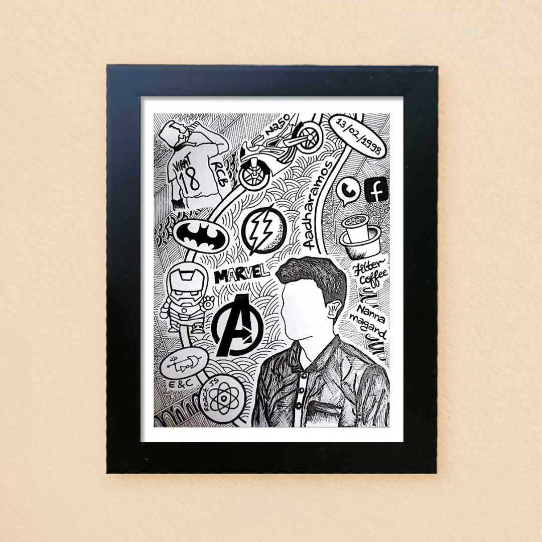 Photo Personalized Doodle Art MDF Wood Decorative Plaque