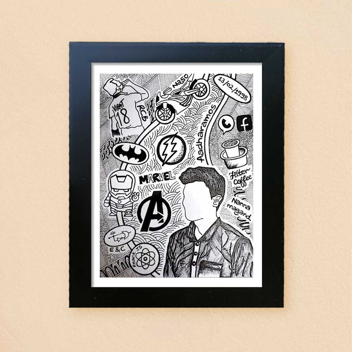 Photo Personalized Doodle Art MDF Wood Decorative Plaque