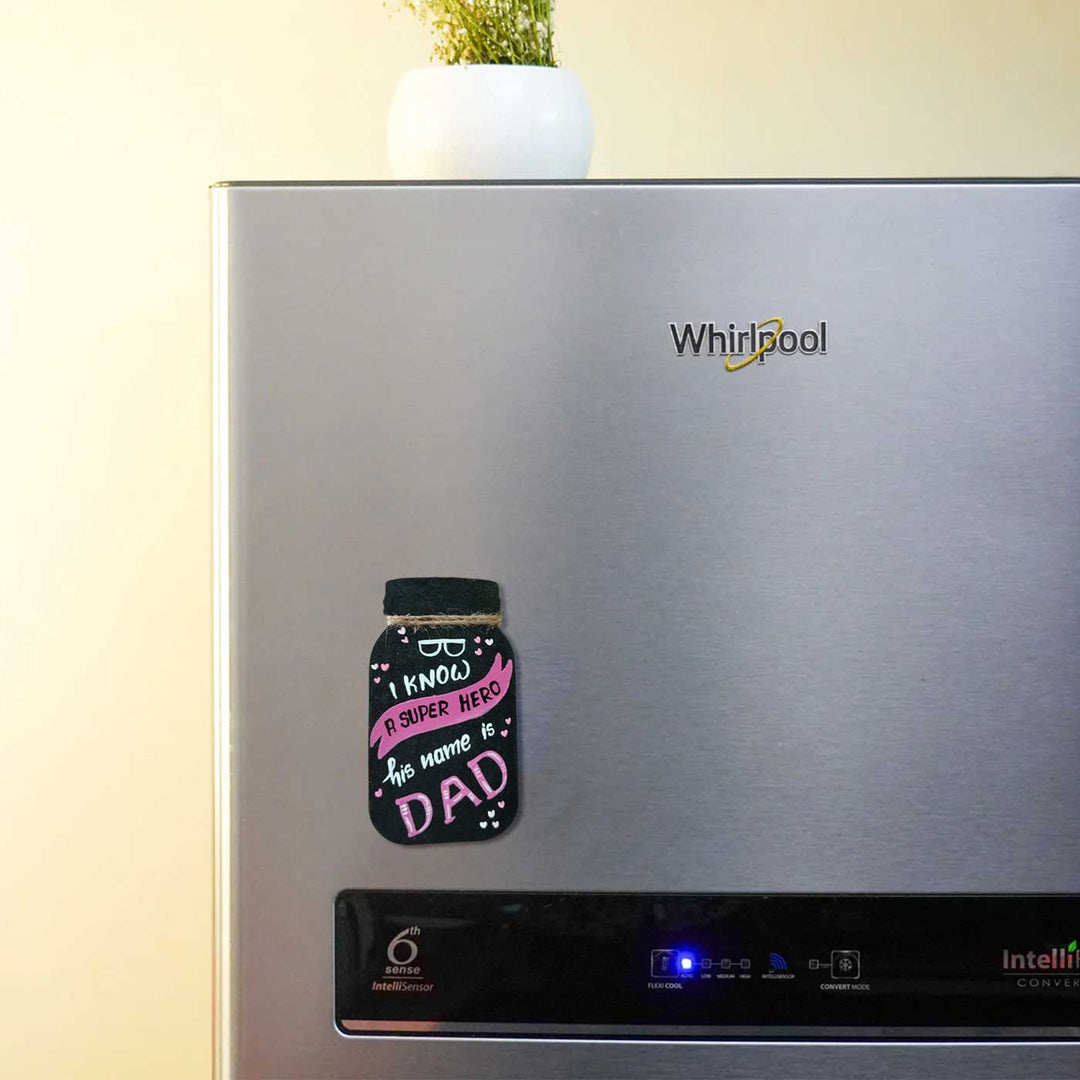 Personalized Black Jar Theme MDF Wood Fridge Magnet For Fathers
