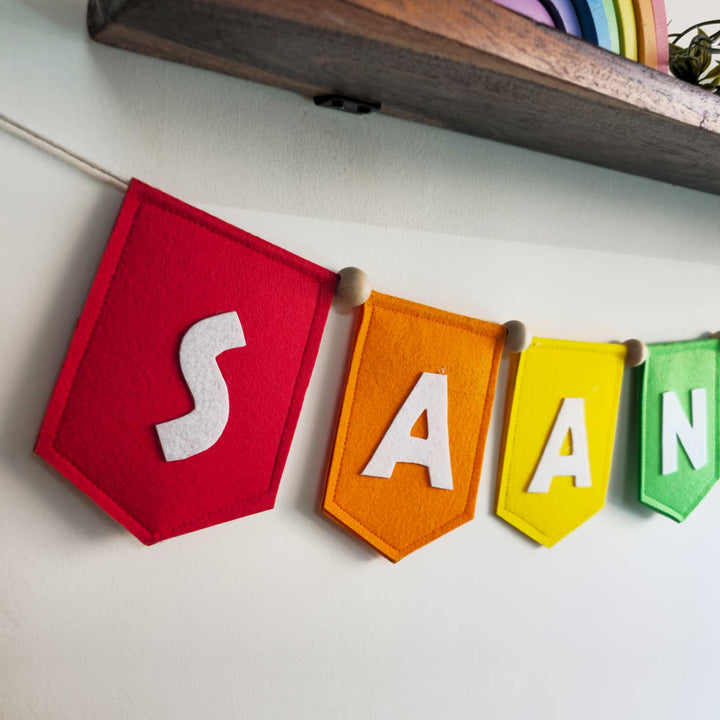 Personalized Handmade Rainbow Theme Felt Bunting