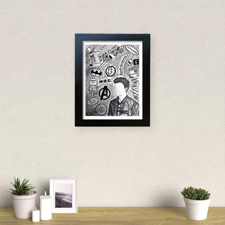 Photo Personalized Doodle Art MDF Wood Decorative Plaque