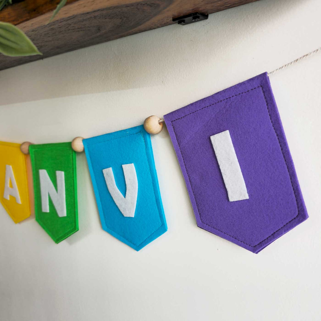 Personalized Handmade Rainbow Theme Felt Bunting