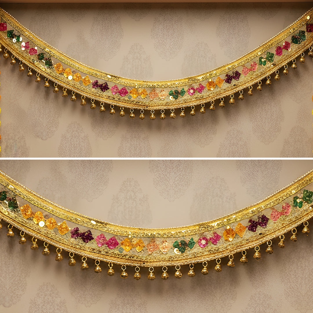 40 In | Handmade Beaded Golden Designer Toran