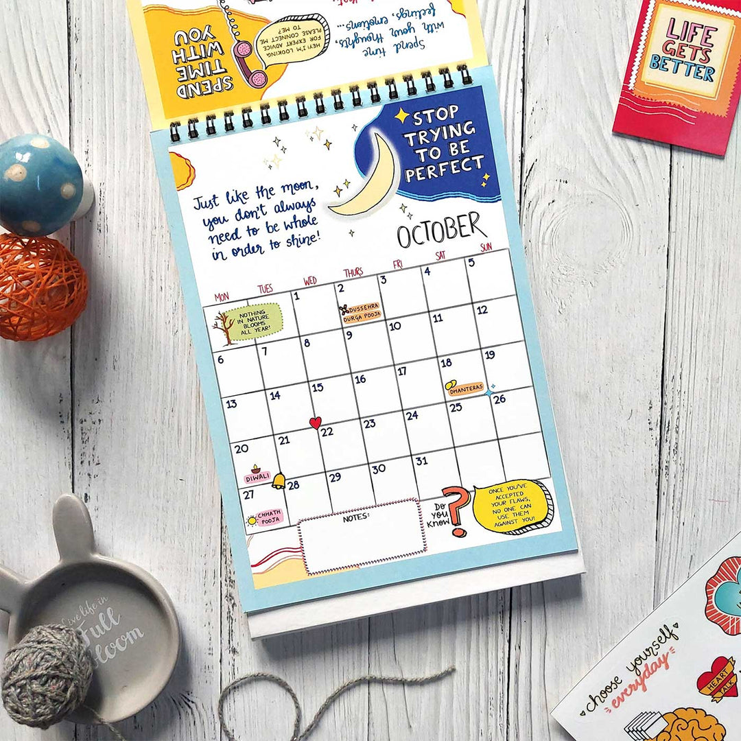 Self-care Contract 2026 Spiral Calendar With Holidays | 10+ Freebies Included
