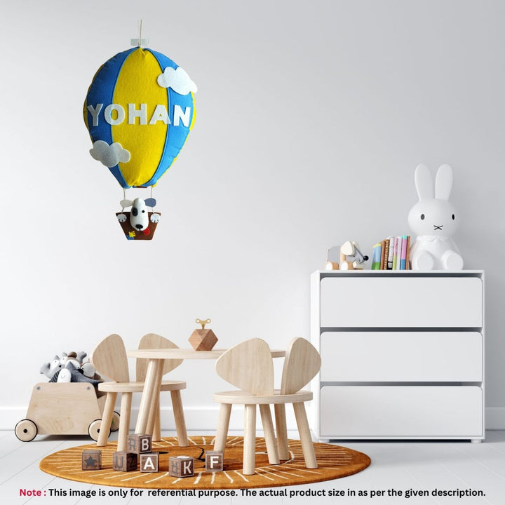 Personalized Hot Air Balloon Felt Name Plate For Kids - Personalized Hanging Decoration in Room