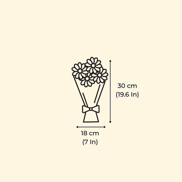 Handmade White Rose Dried Flower Bouquet