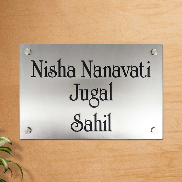 Personalized Engraved Minimalist Stainless Steel Name Plate