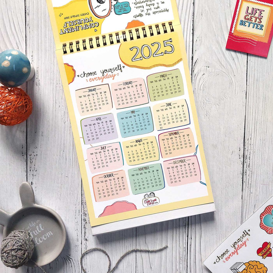 Self-care Contract 2026 Spiral Calendar With Holidays | 10+ Freebies Included