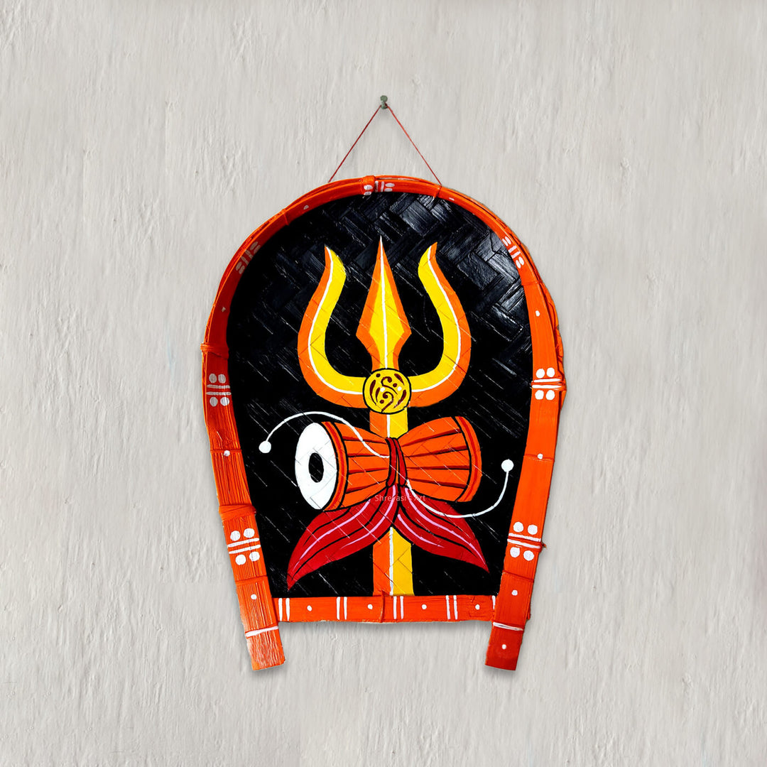 Handpainted Damru Kulo Auspicious Bamboo Wall Decor