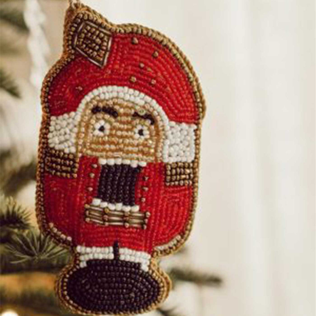 Nutcracker Red Cotton Premium Zardozi Ornament
