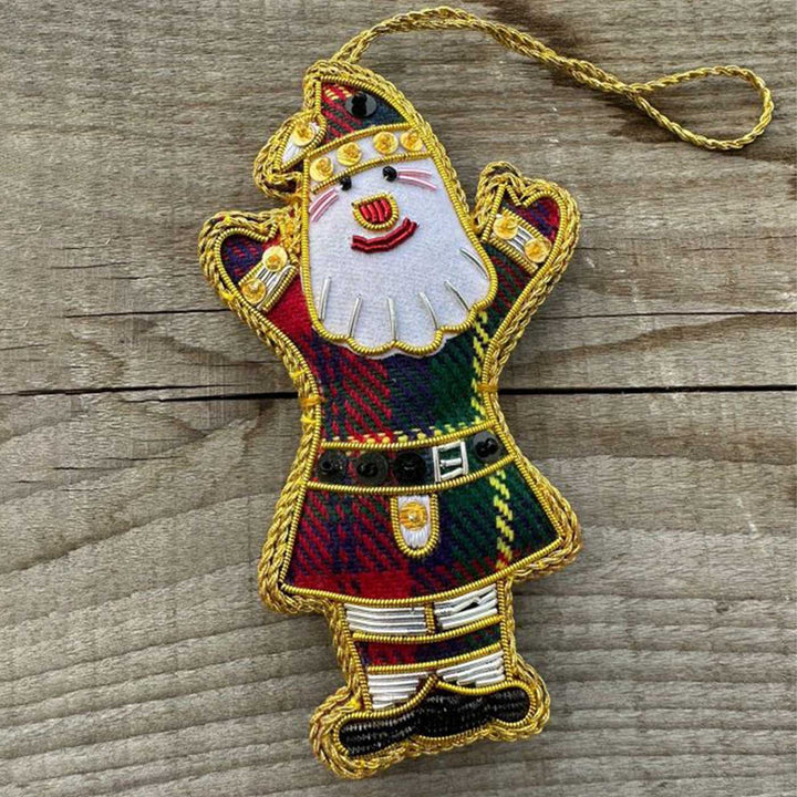 Santa Cotton Premium Zardozi Embroidered Ornament