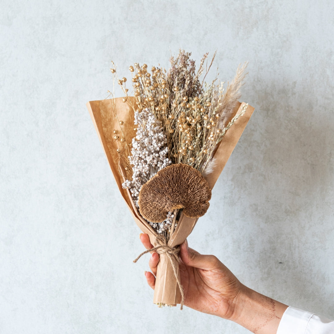 Handmade White Boho Latte Dried Flower Bunch