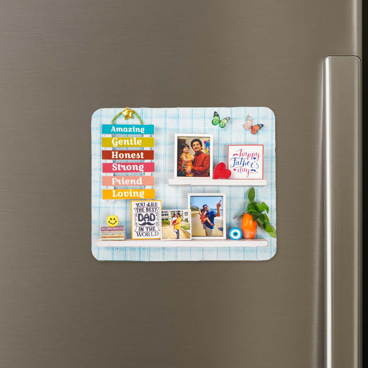 Photo Personalized Handmade Dad's Miniature Shelf MDF Wood Fridge Magnet