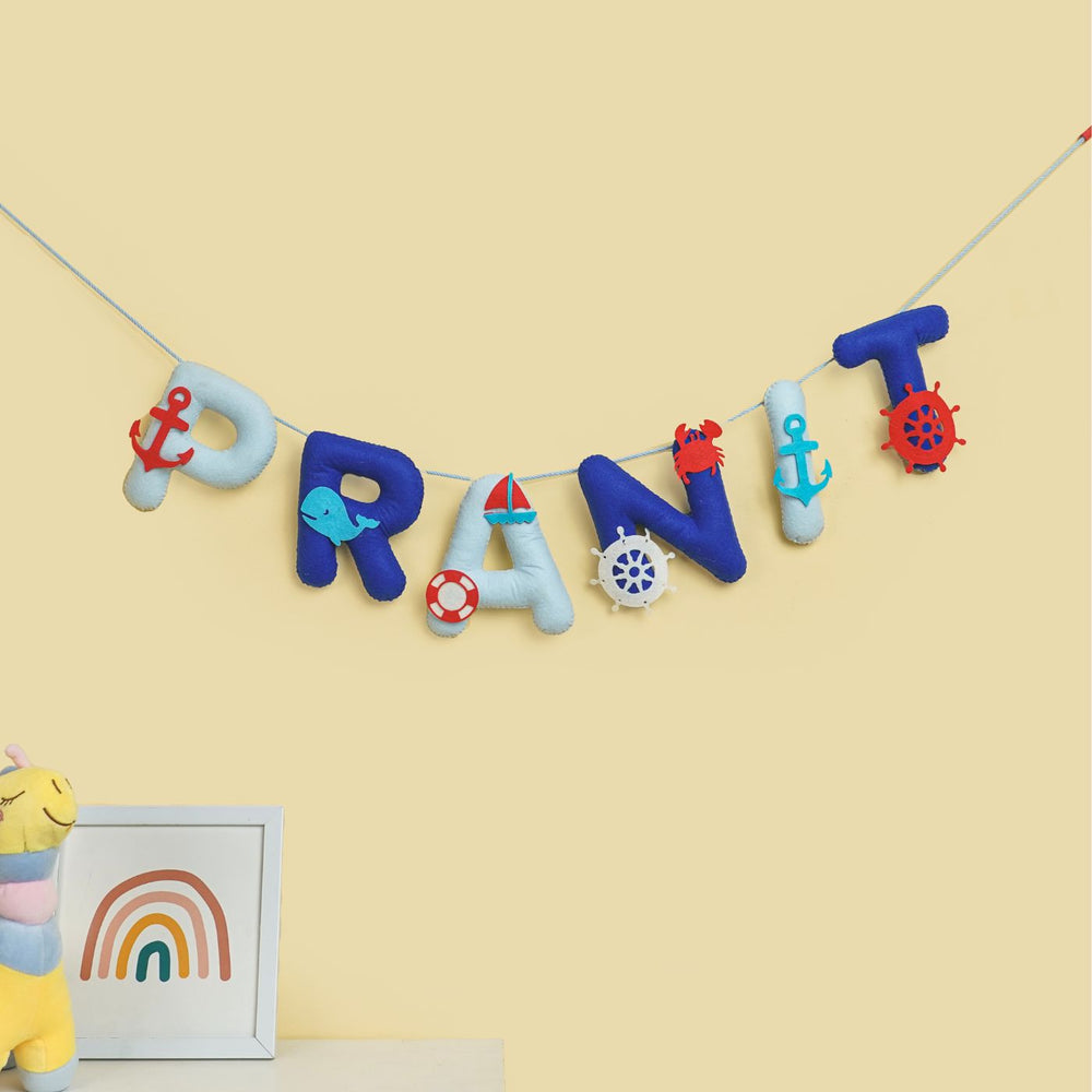 Handmade Personalized Felt Kids Bunting Sea Anchor - Hanging Letter Garland Display
