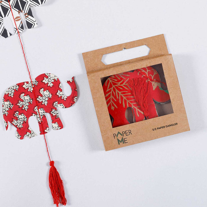 2 Pc | Handmade Elephant Design Paper Hangings